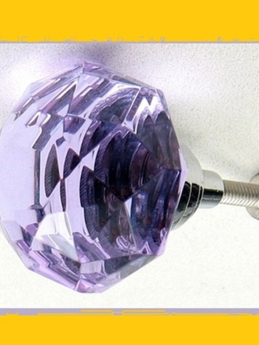 Six (6) Large Purple Solid Crystal Drawer Knob Cabinet Pull Six (6) Ho14PU
